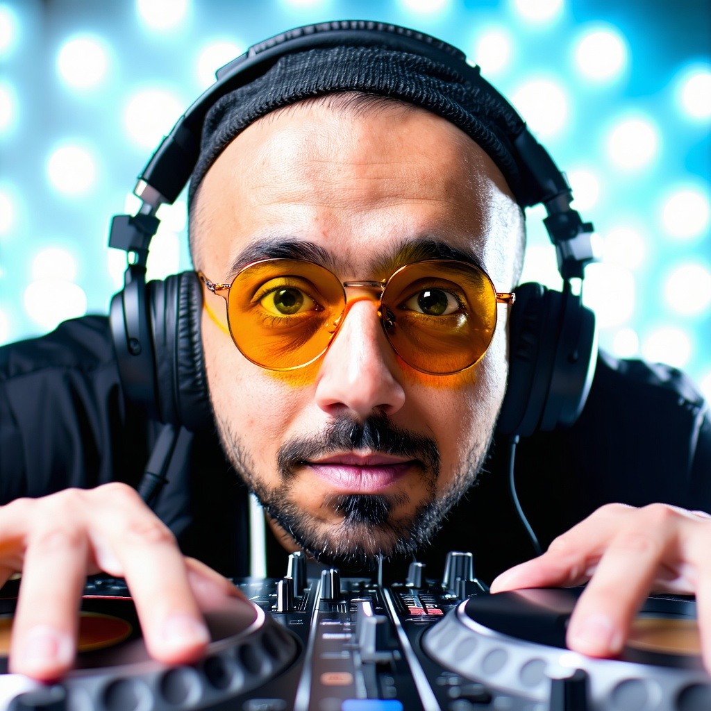 face of a dj